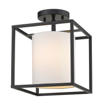 Golden Canada 2243-1SF BLK-MWS - Golden Lighting Manhattan 1-light Semi-Flush Mount in Matte Black